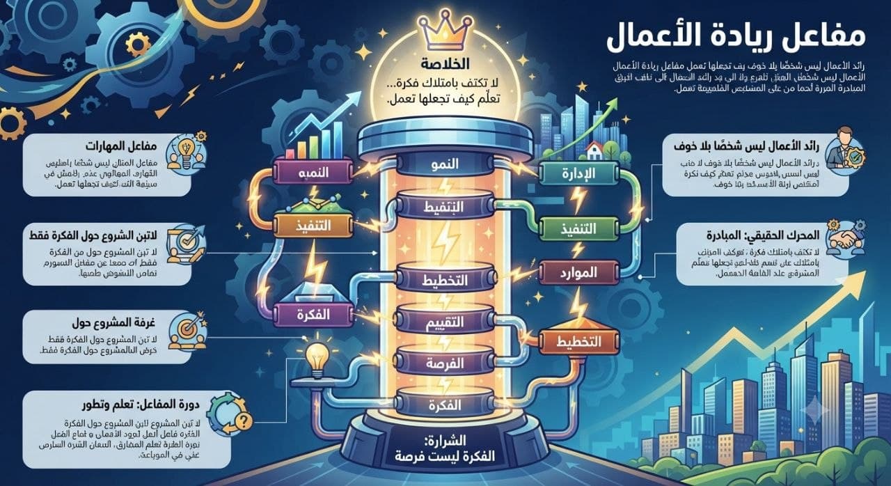 ⚡ مفاعل ريادة الأعمال  من الفكرة إلى الواقع